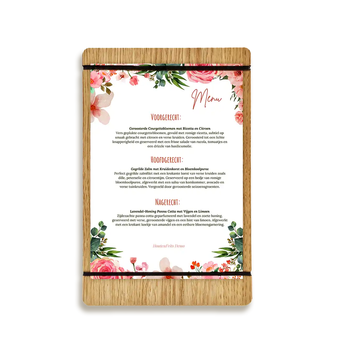 menu klembord elastiek eikenhout