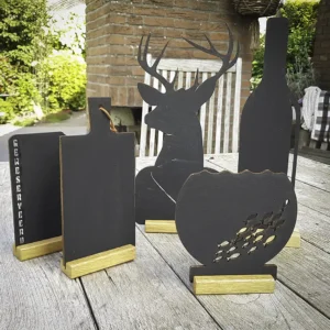 kaarthouders met menu krijtbord